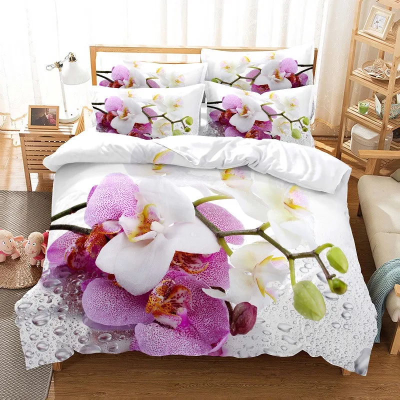 3D Printing House - Set biancheria da letto con fiori
