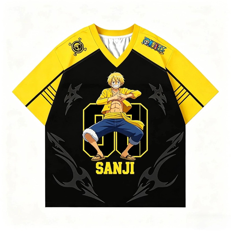 3D Printing Luffy - Maglia da calcio con scollo a